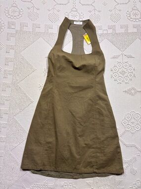 Vestique Olive Halter A-Line Dress NWT Tennis mini Avante garde sz L